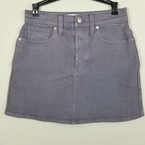 MADEWELL Denim Stretch A-line Mini Skirt -Light Gray